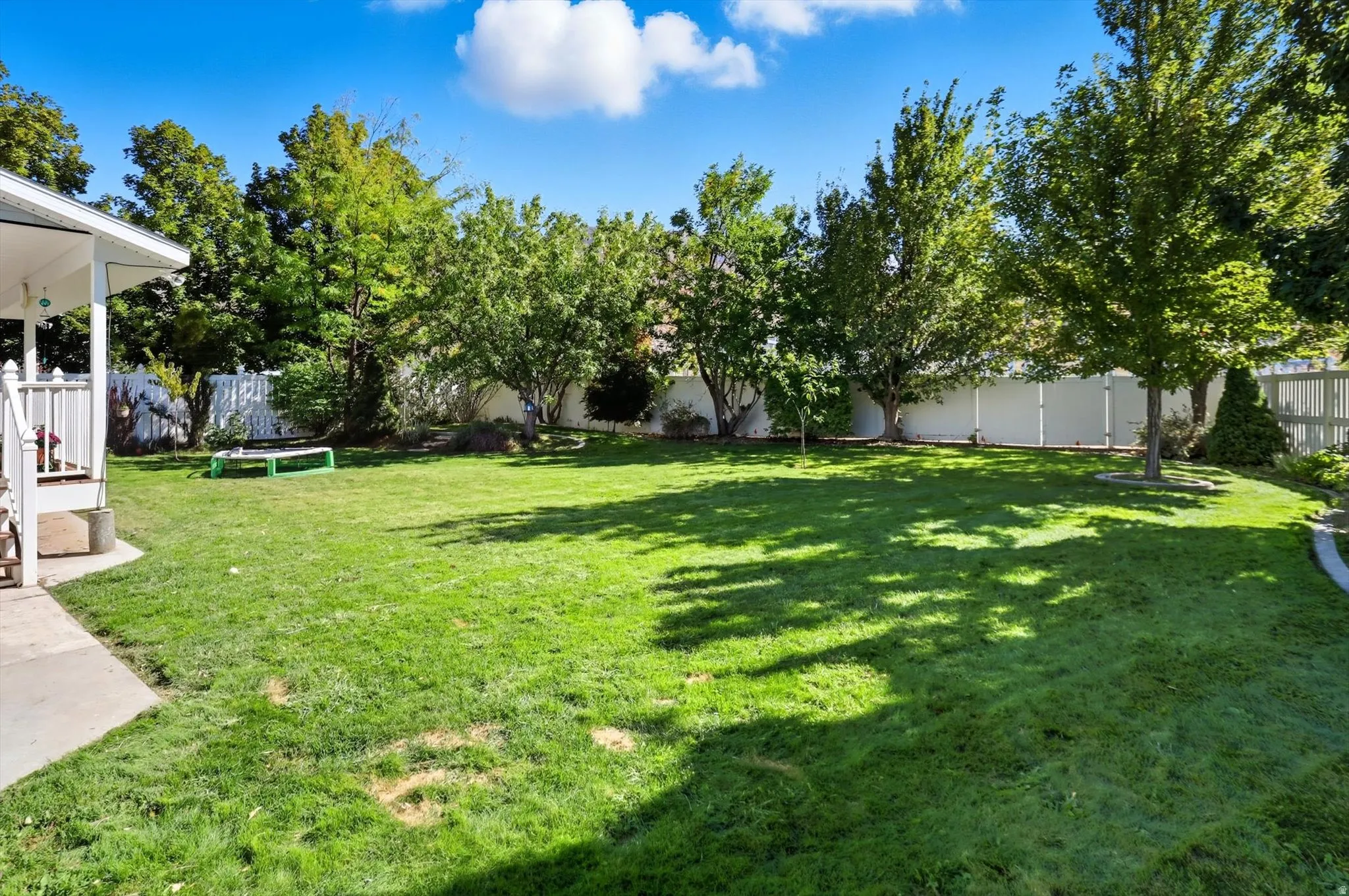 View of fenced backyard