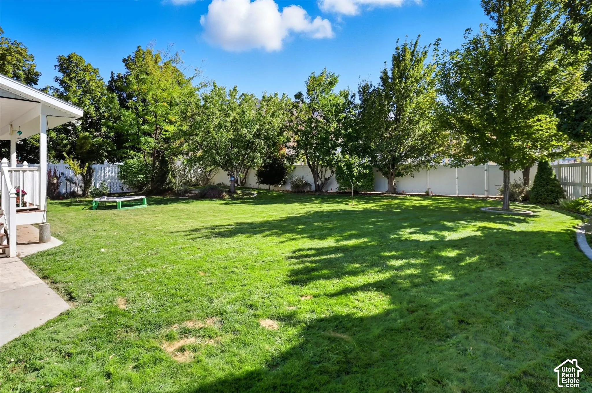 View of fenced backyard