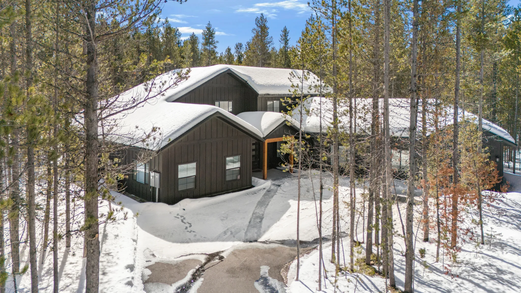 View of front of house featuring board and batten siding