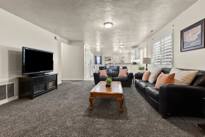 Family room leading into kitchen area