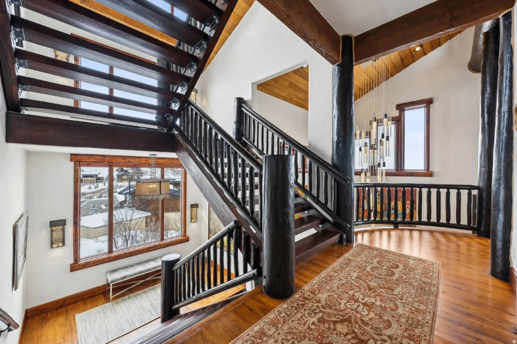 Stairway with wood-type flooring
