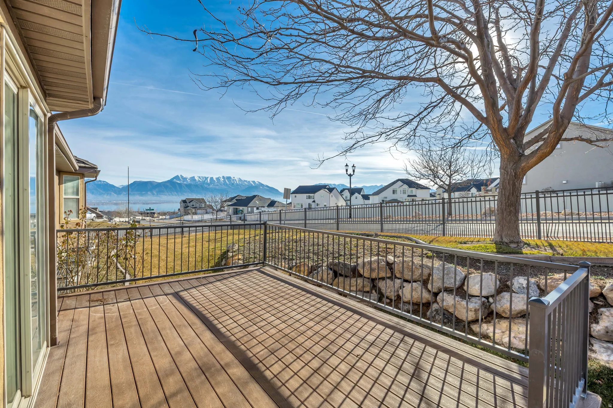 Deck with a residential view