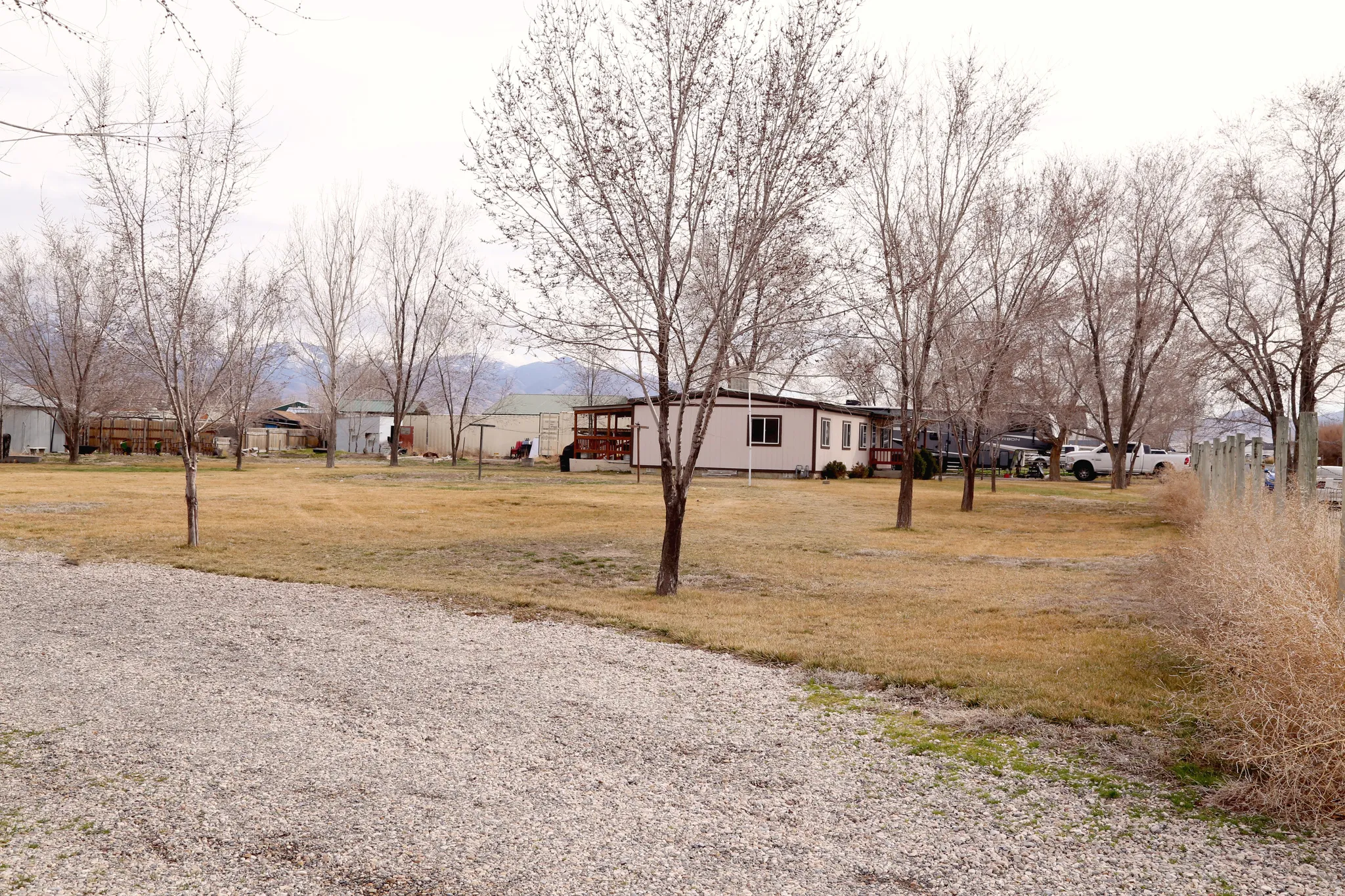 View of grassy yard featuring a residential view
