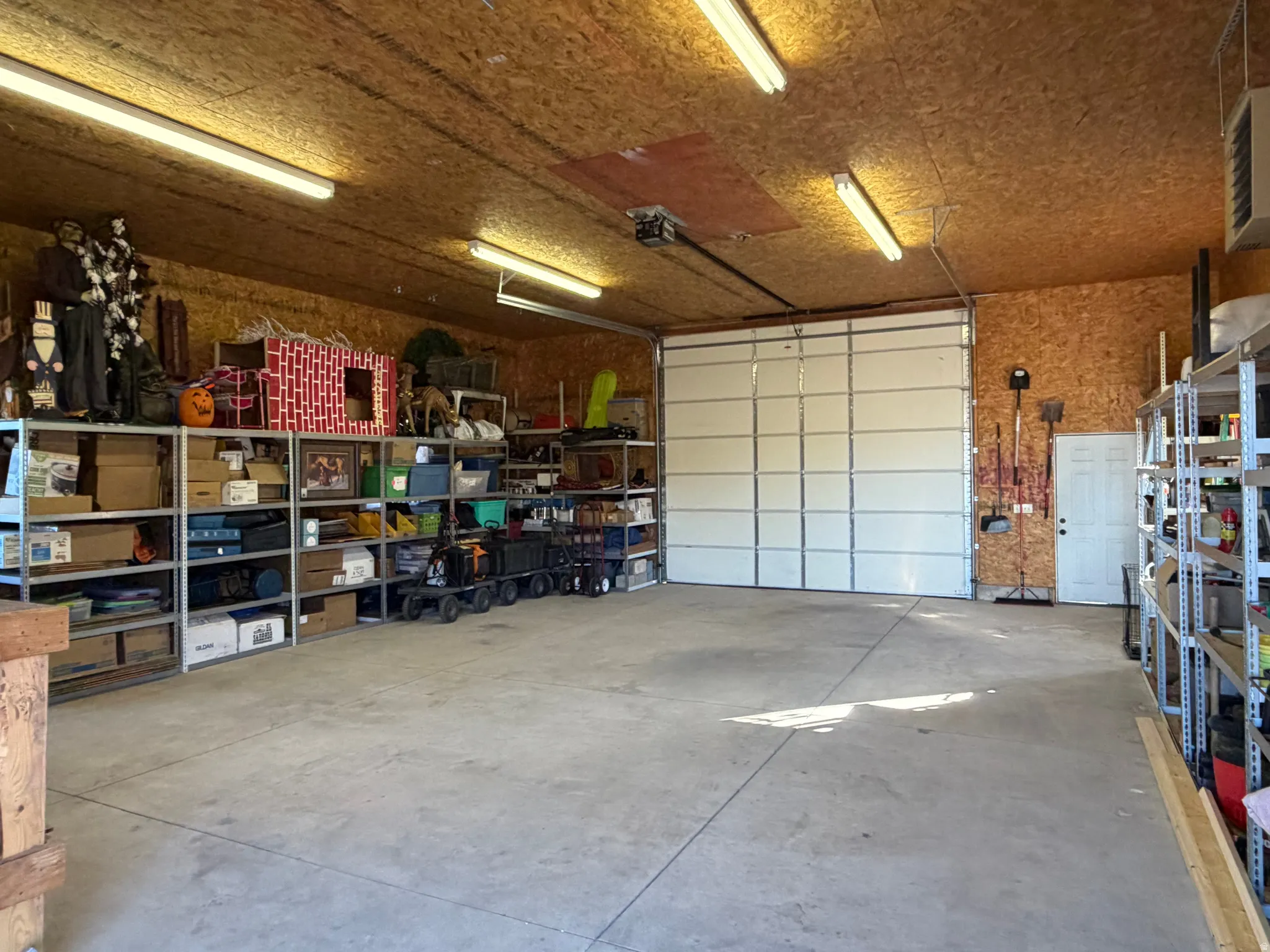 Garage with a heating unit