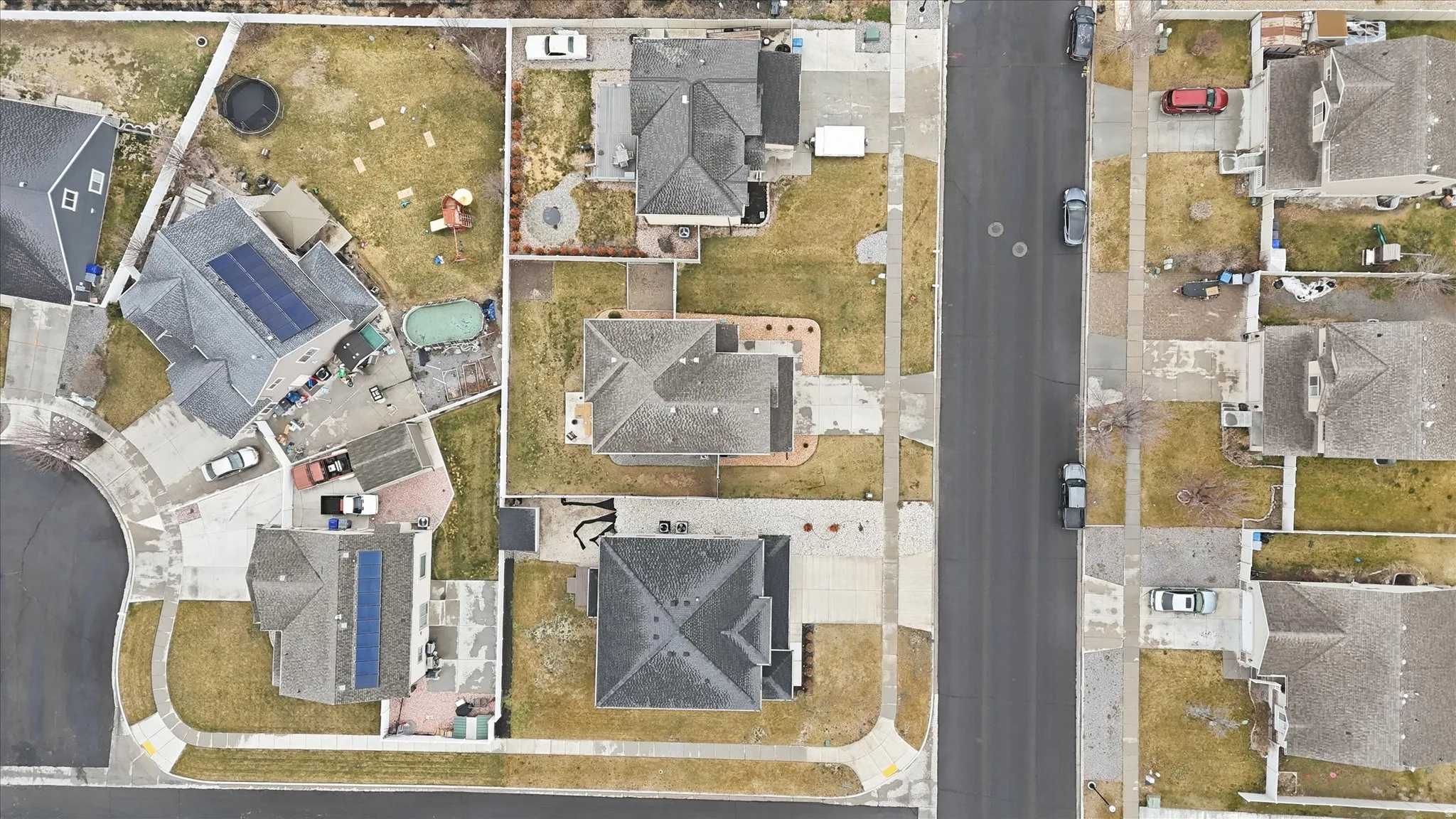 Aerial view of residential area