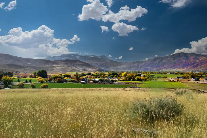 Mountain view featuring rural landscape