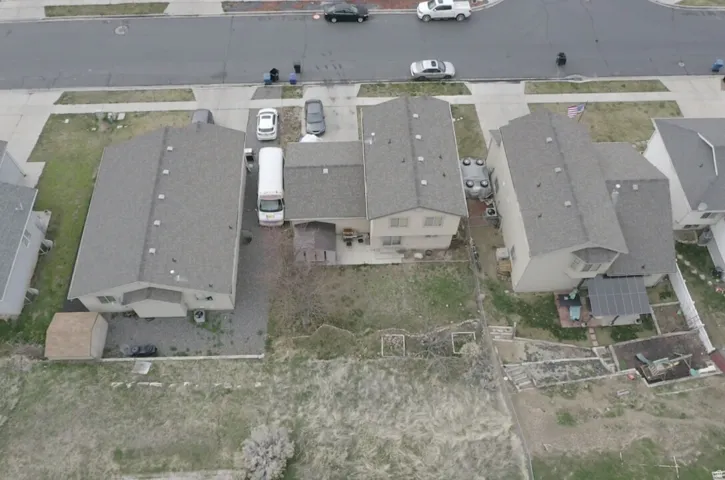 Aerial perspective of suburban area