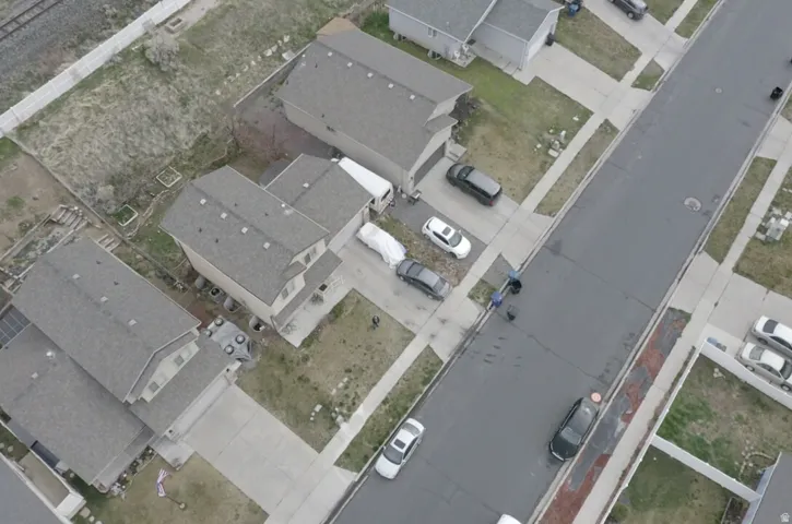 Aerial perspective of suburban area