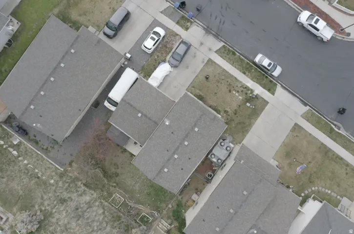 Aerial perspective of suburban area