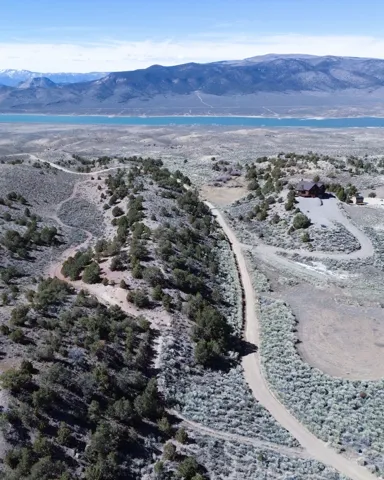 Bird's eye view of a mountain backdrop
