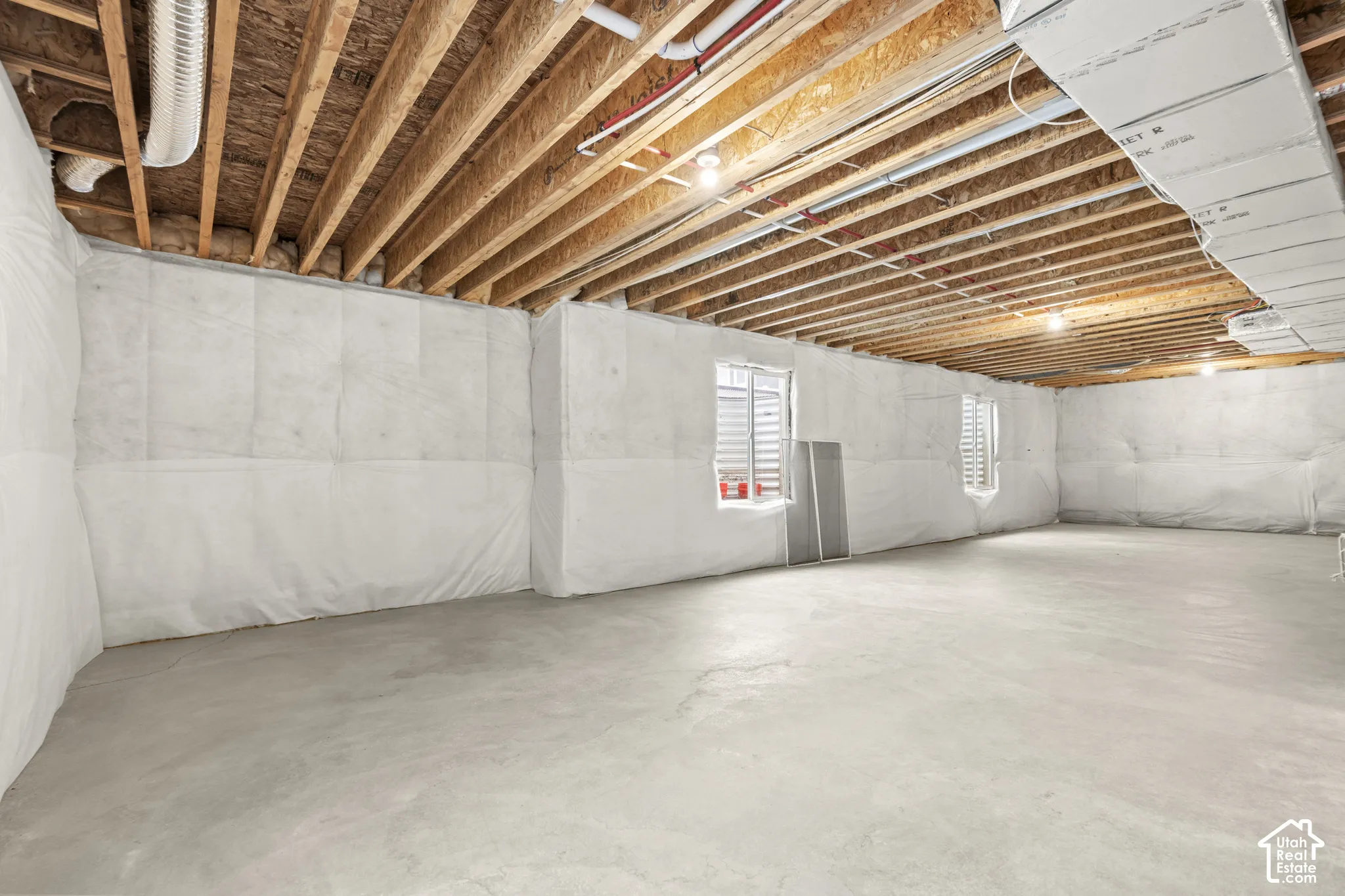 View of unfinished basement