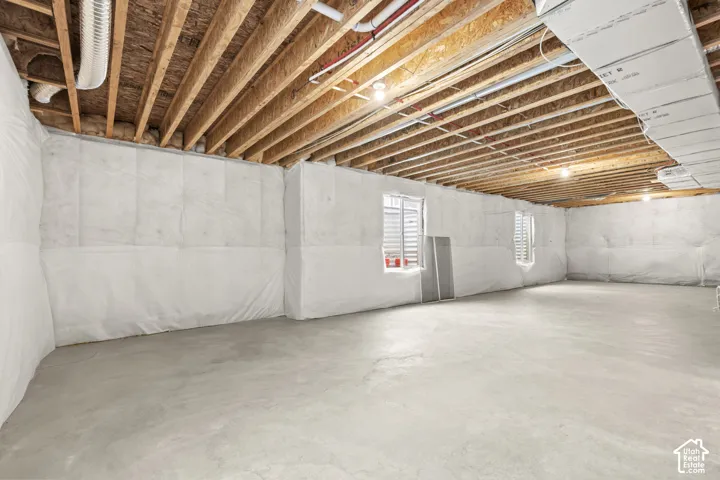 View of unfinished basement