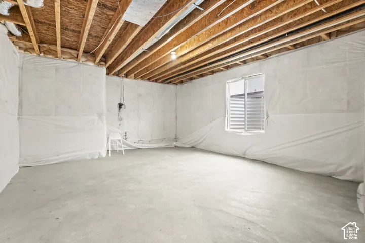 View of  unfinished basement