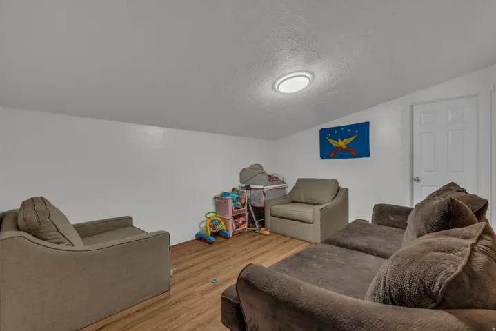 Living room with wood finished floors