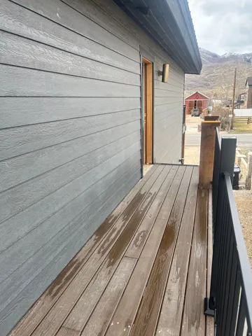 Deck with a mountain view