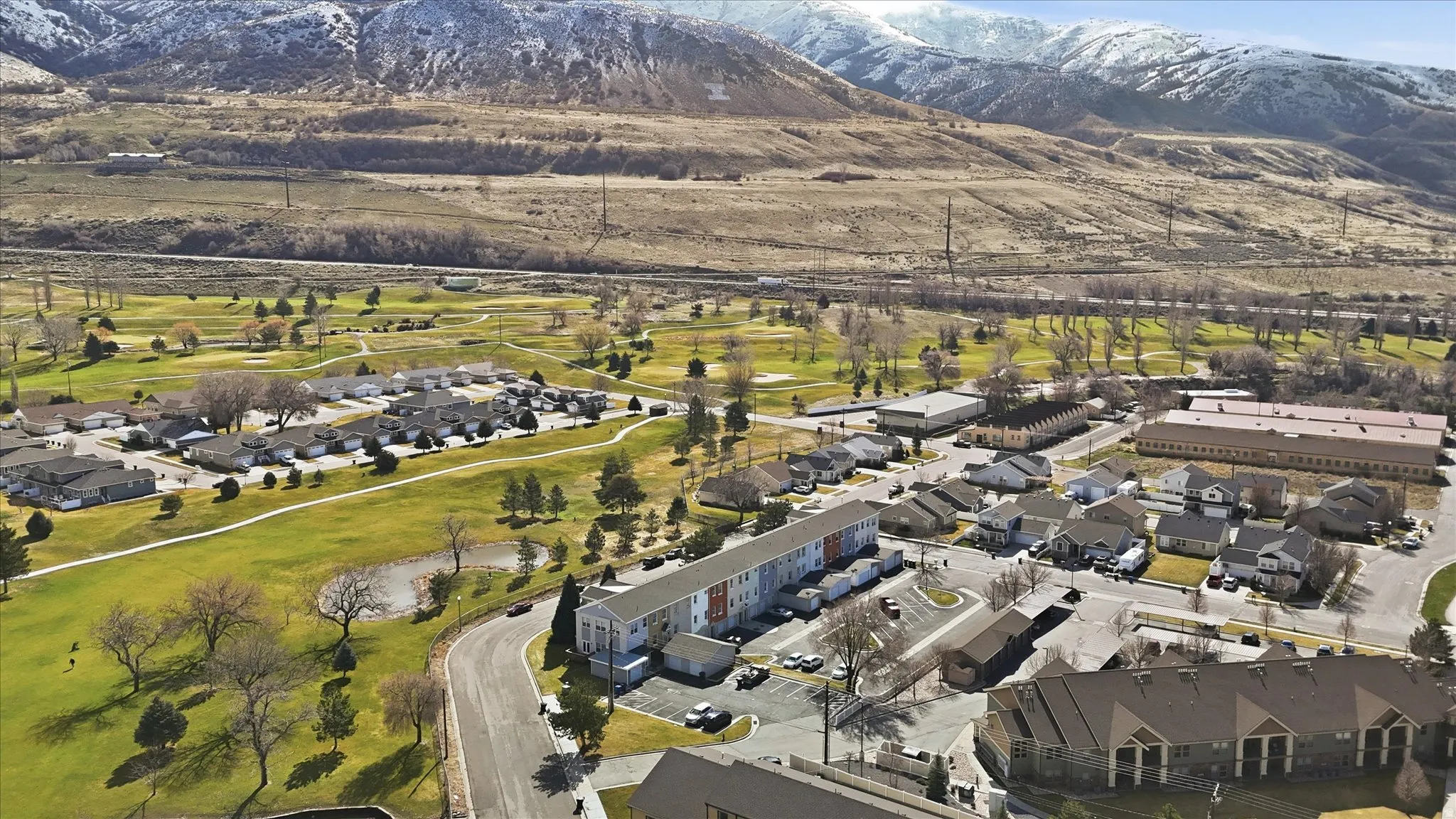 Aerial perspective looking southeasterly