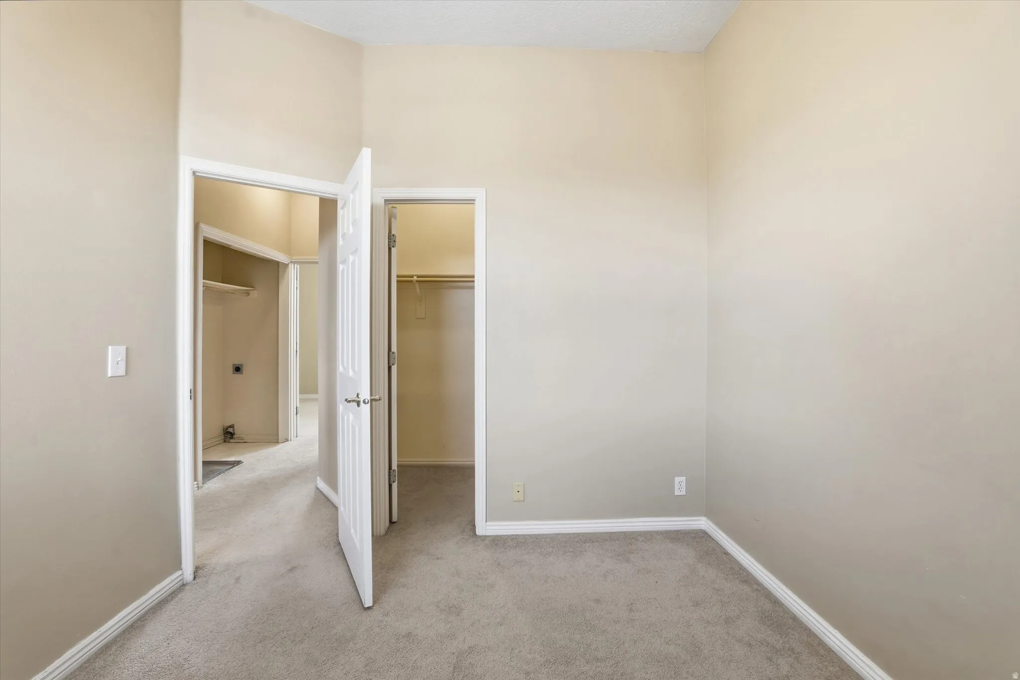Bedroom has a walk in closet