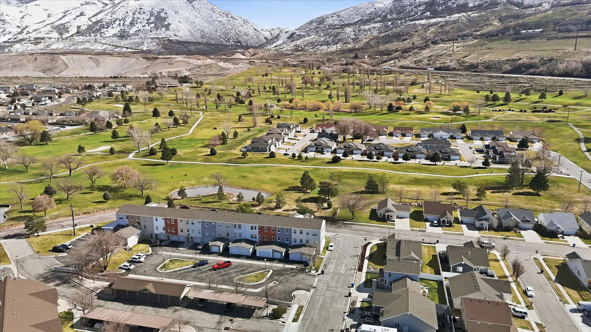 Aerial view with mountains