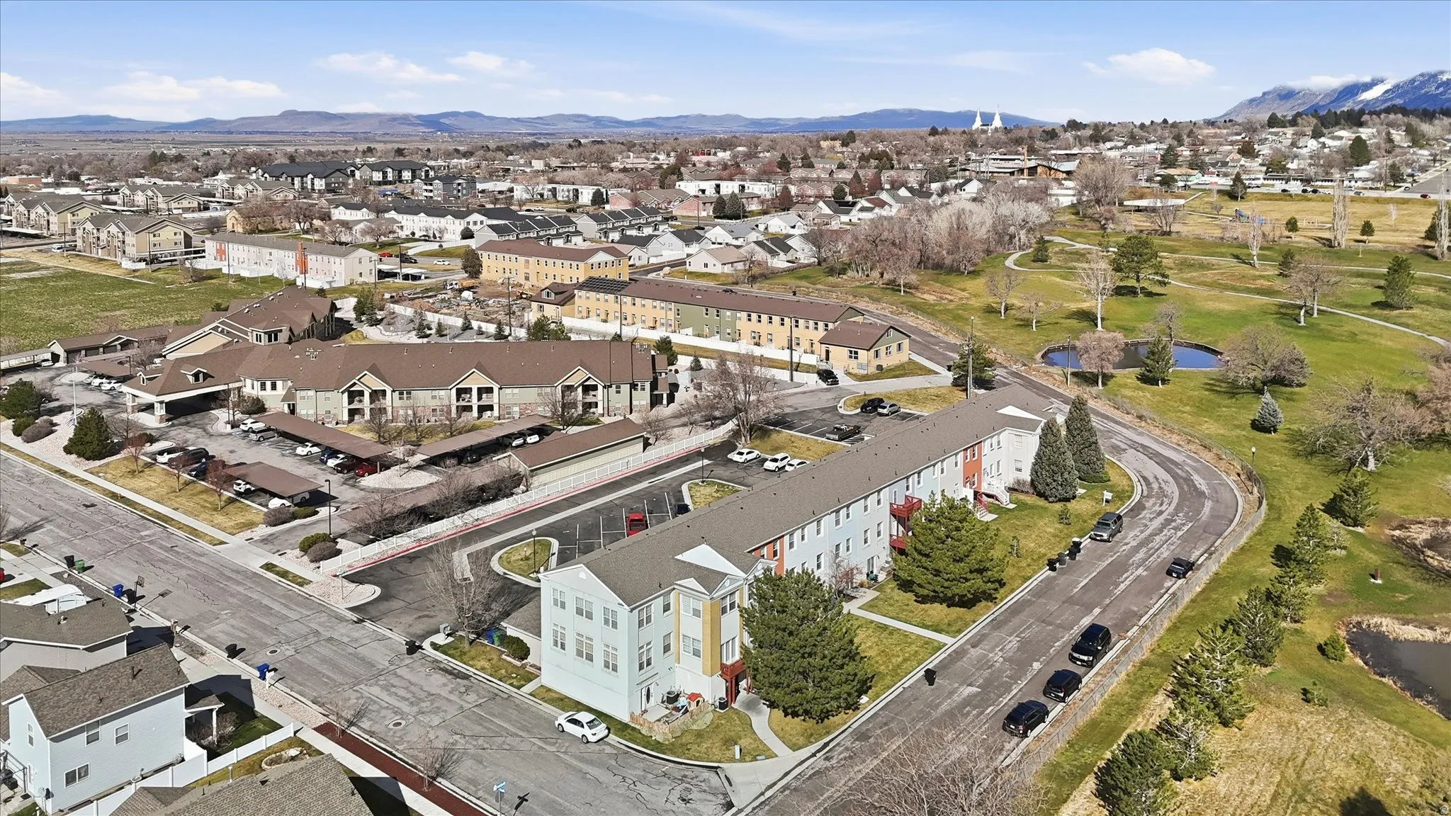 Aerial overview of community