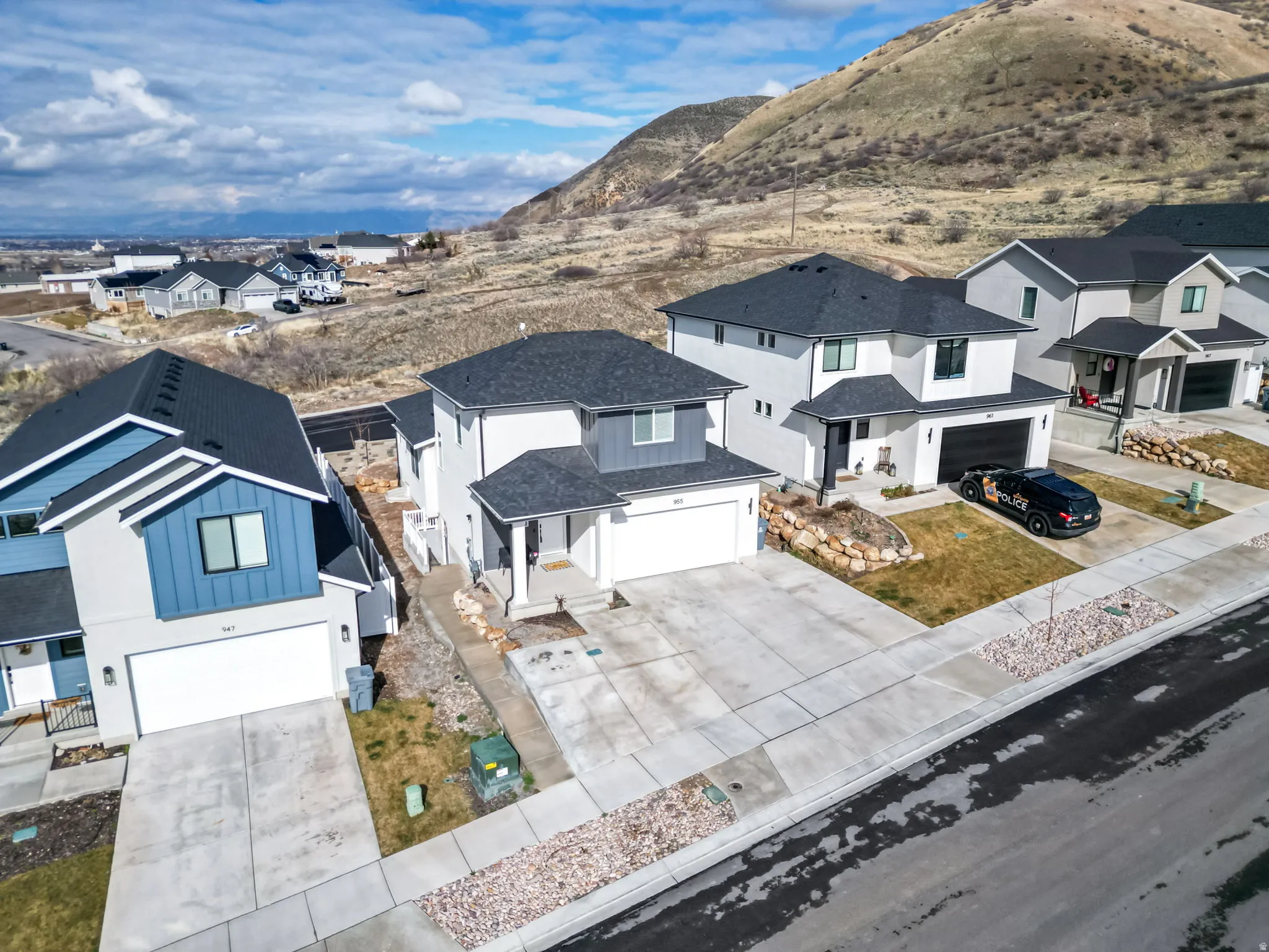 Aerial view of residential area