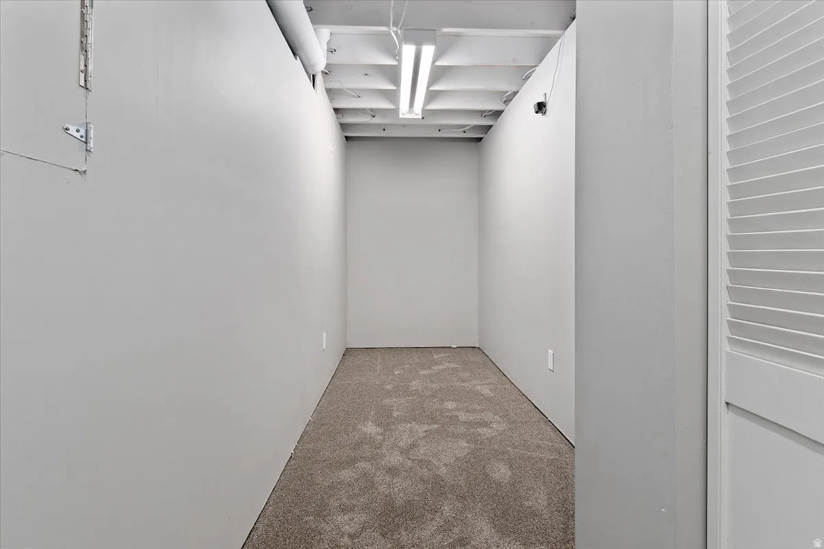 Finished below grade area featuring carpet floors