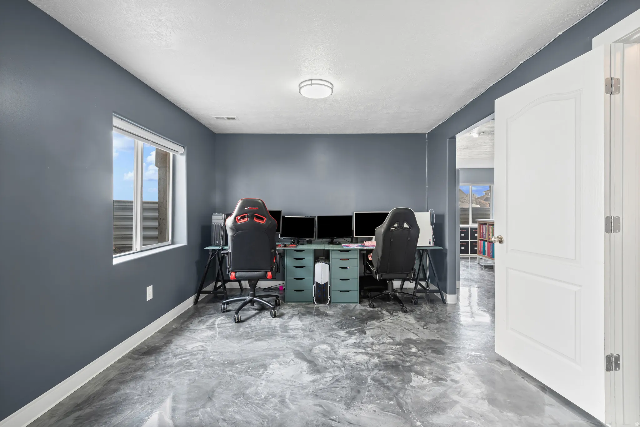 Home office with baseboards
