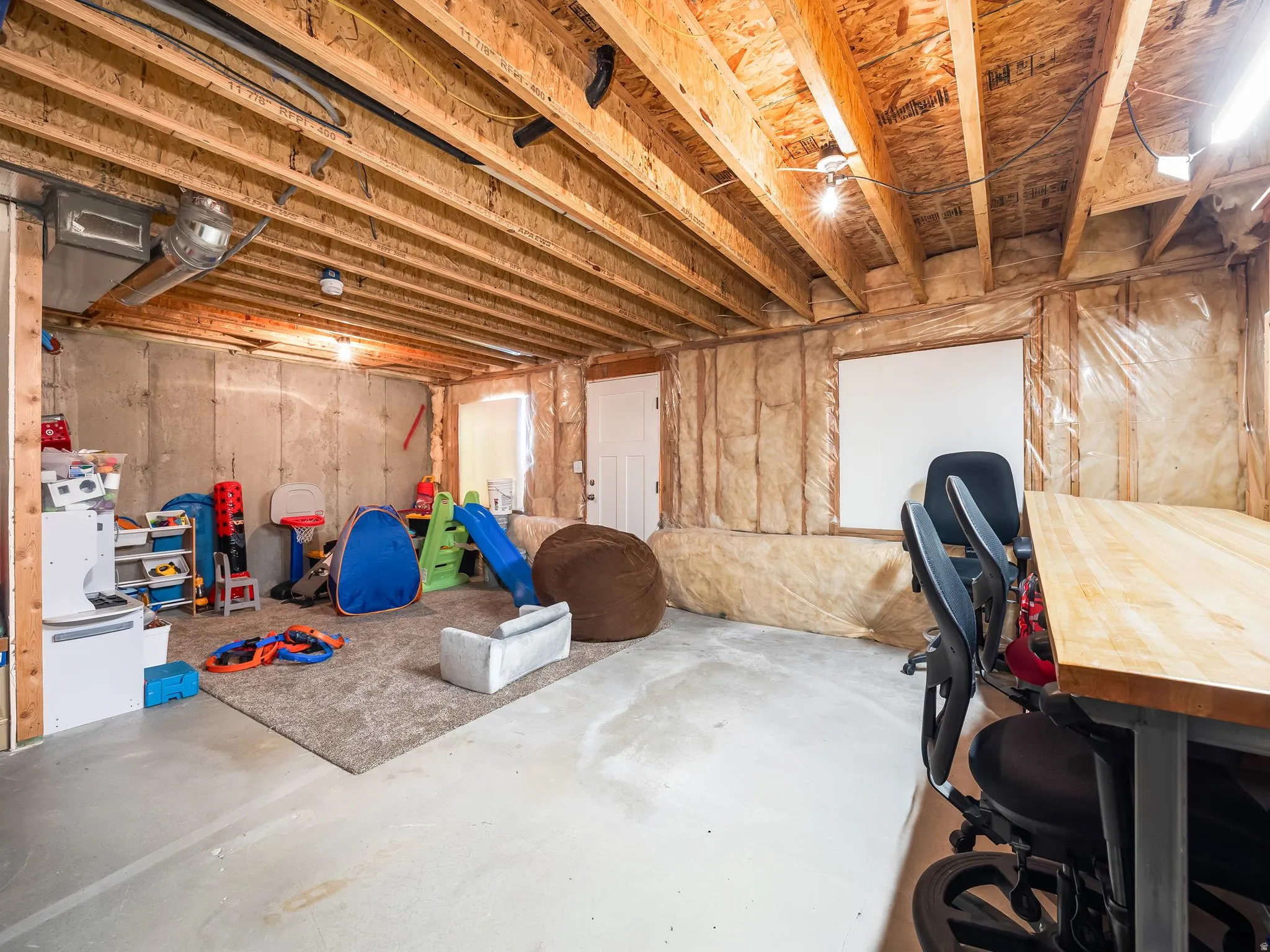 View of unfinished basement