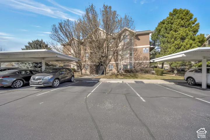 View of covered parking lot