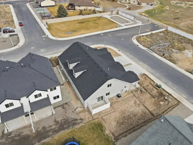 Aerial perspective of suburban area