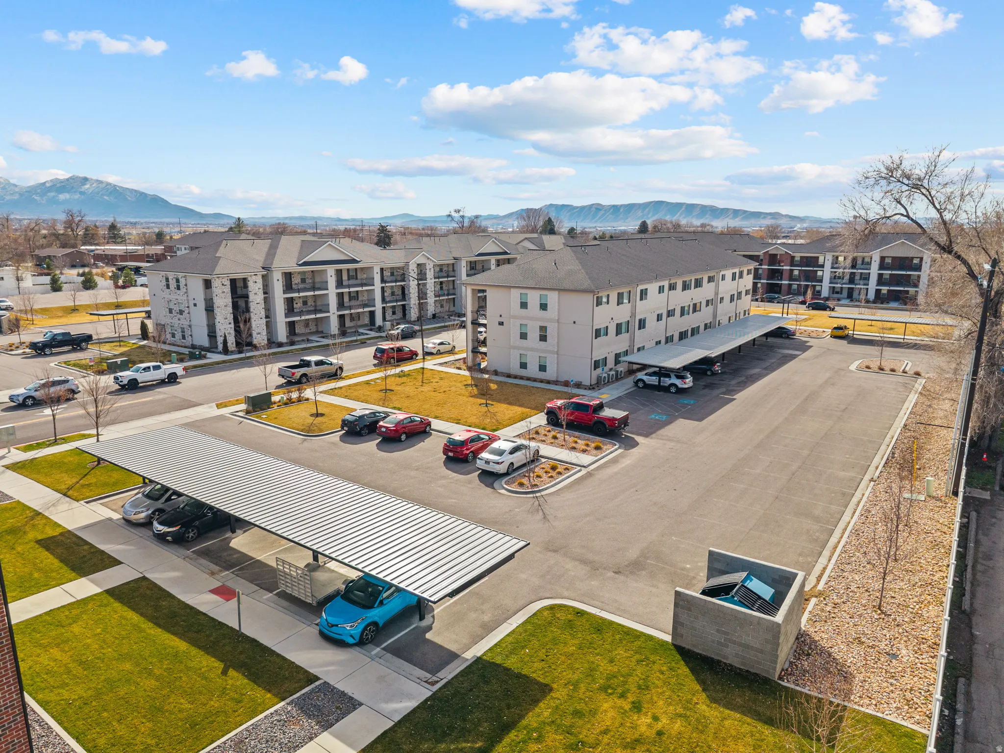 Bird's eye view of a mountain backdrop