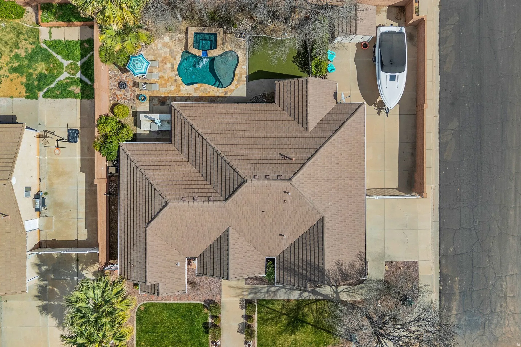 Bird's eye view of a pool