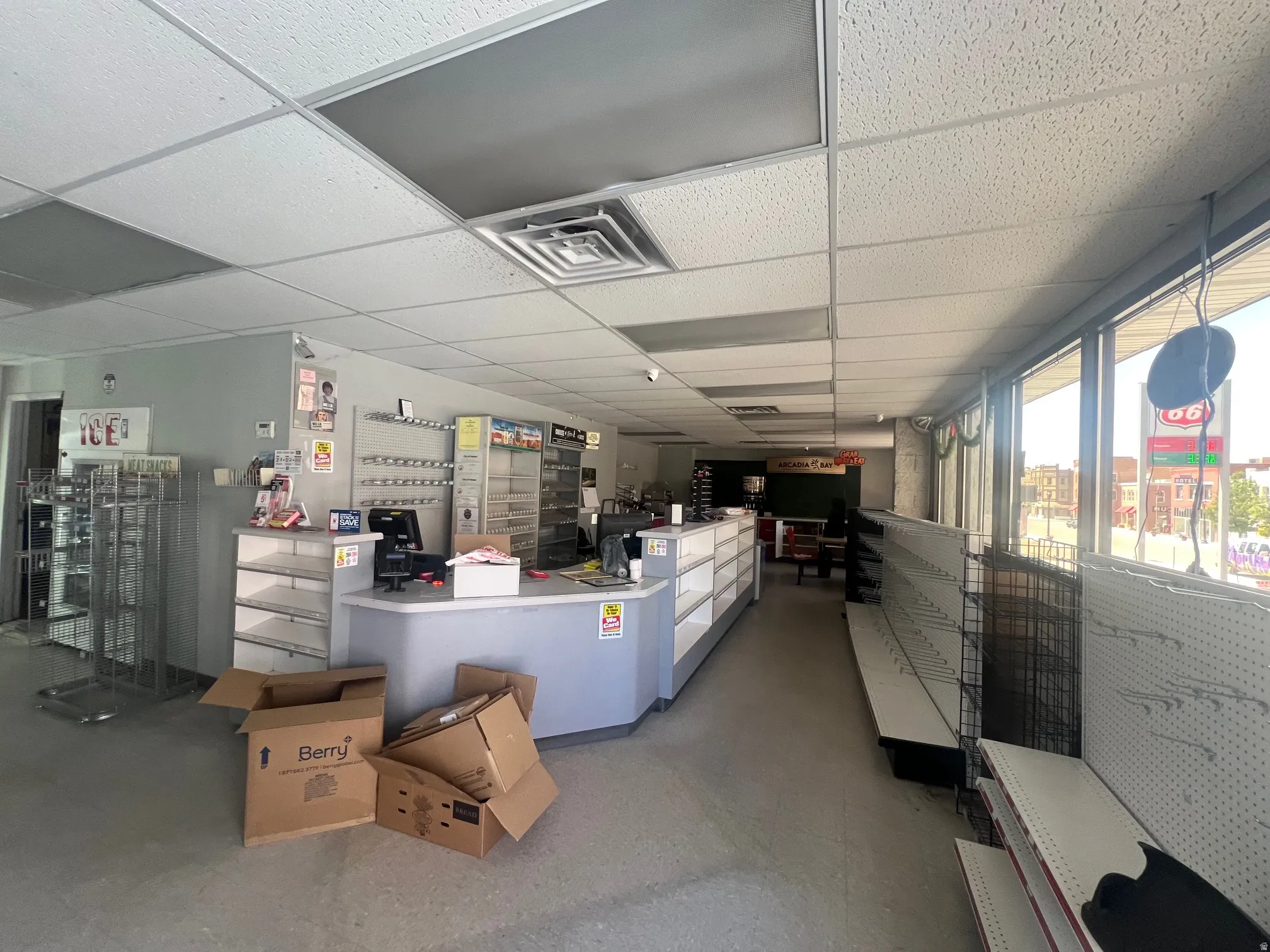 Reception featuring a drop ceiling