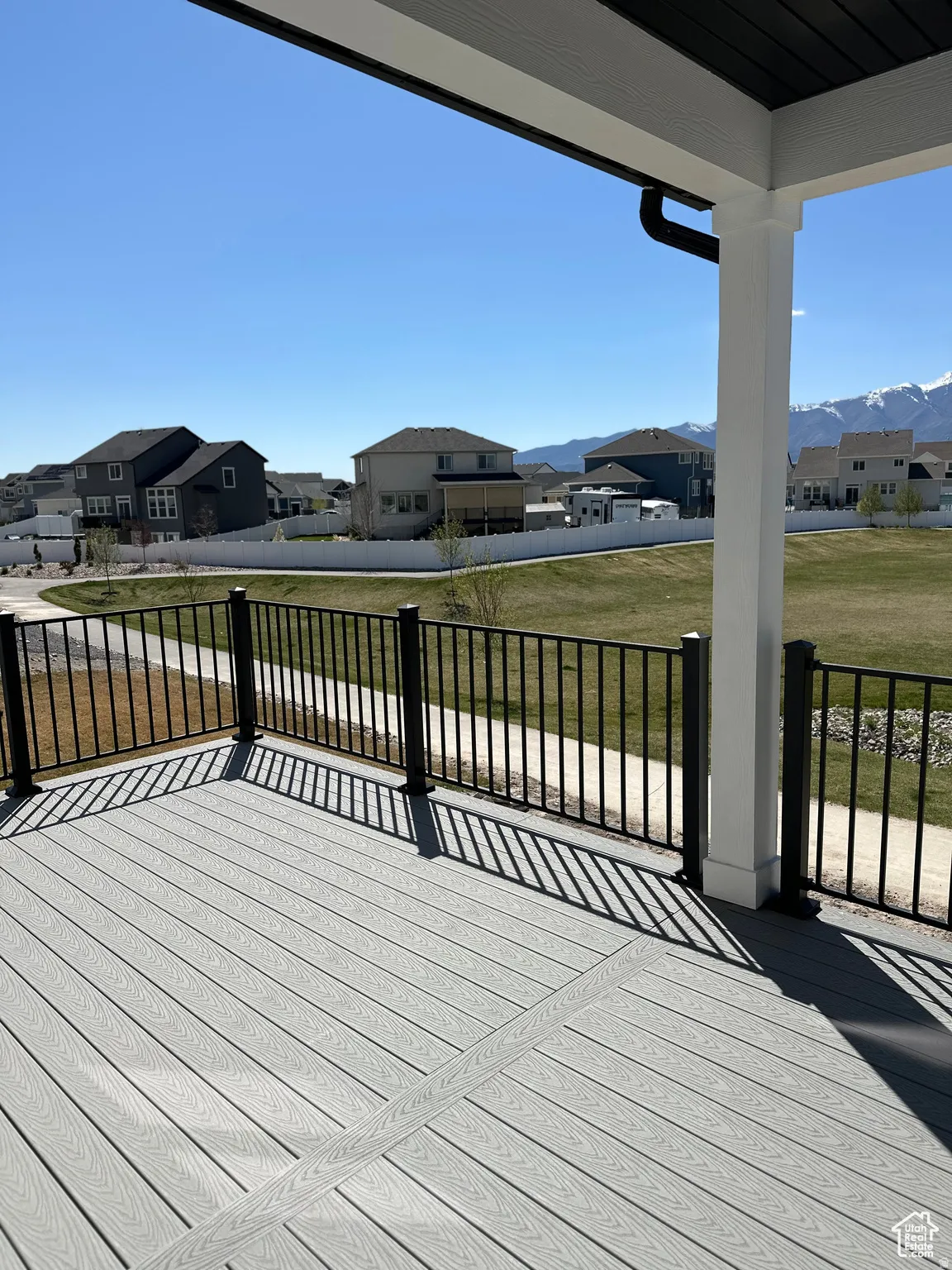 Deck with a residential view