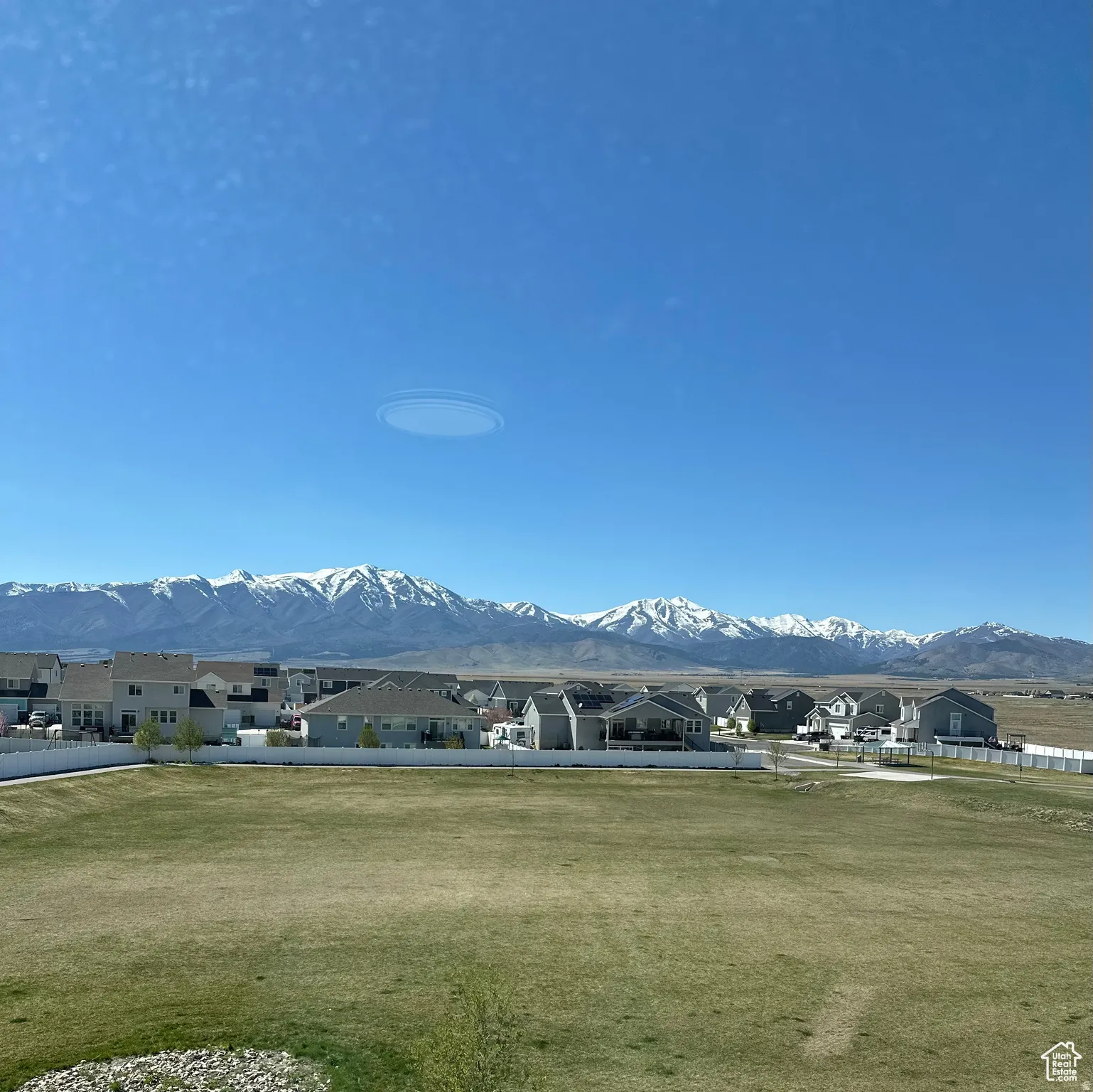 Mountain view with nearby suburban area