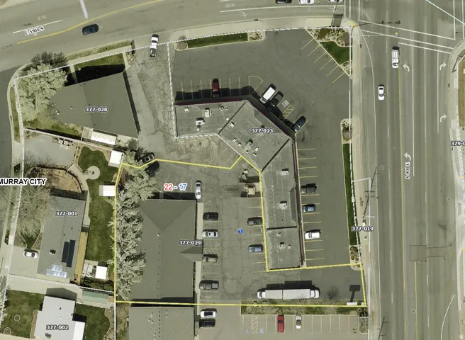 Aerial Map. Displaying the property's boundaries and surrounding infrastructure