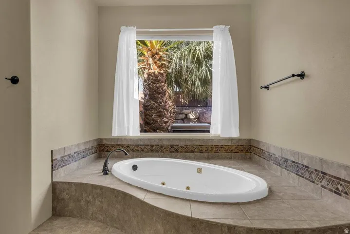 Bathroom with a jetted tub