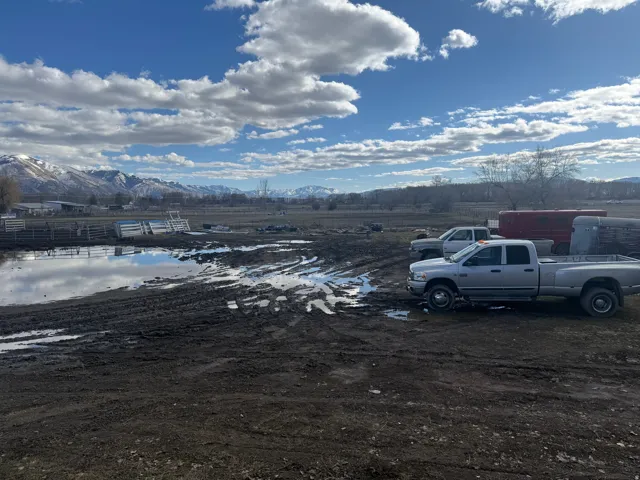 View of parking featuring a mountain view