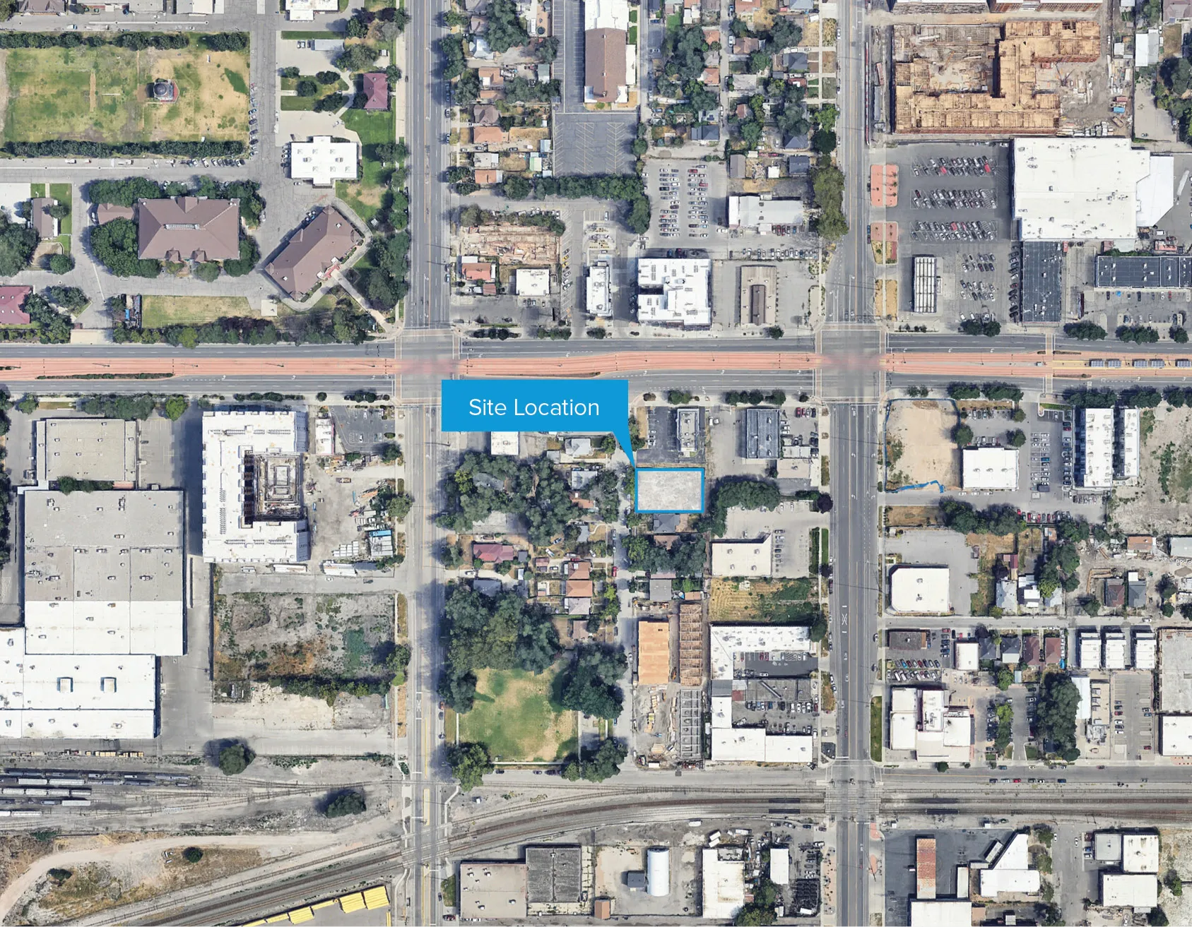 Aerial view of property's location