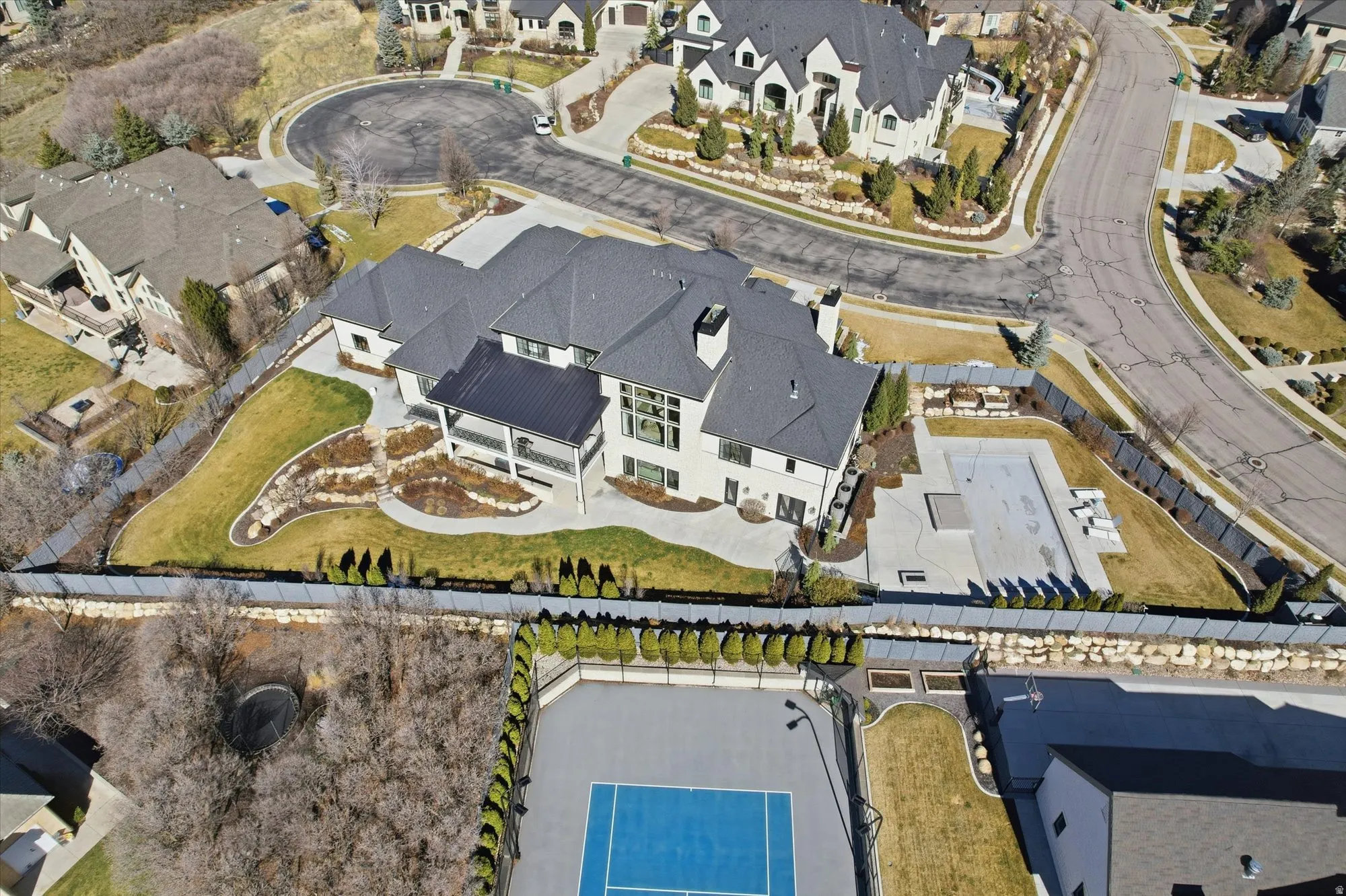 Aerial view of residential area