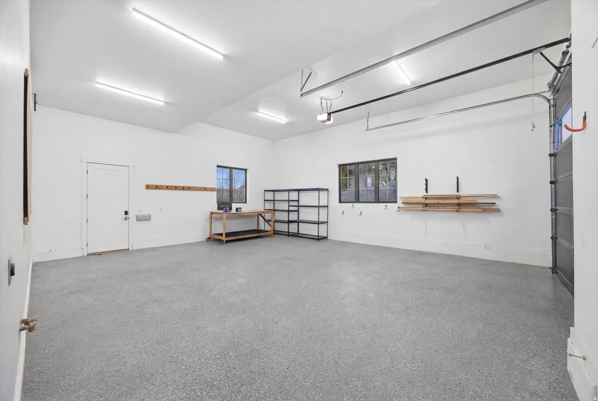 Garage with baseboards