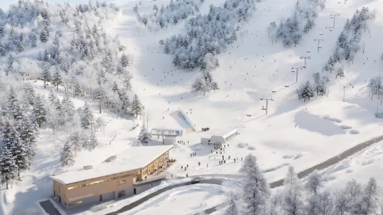 View of snowy aerial view