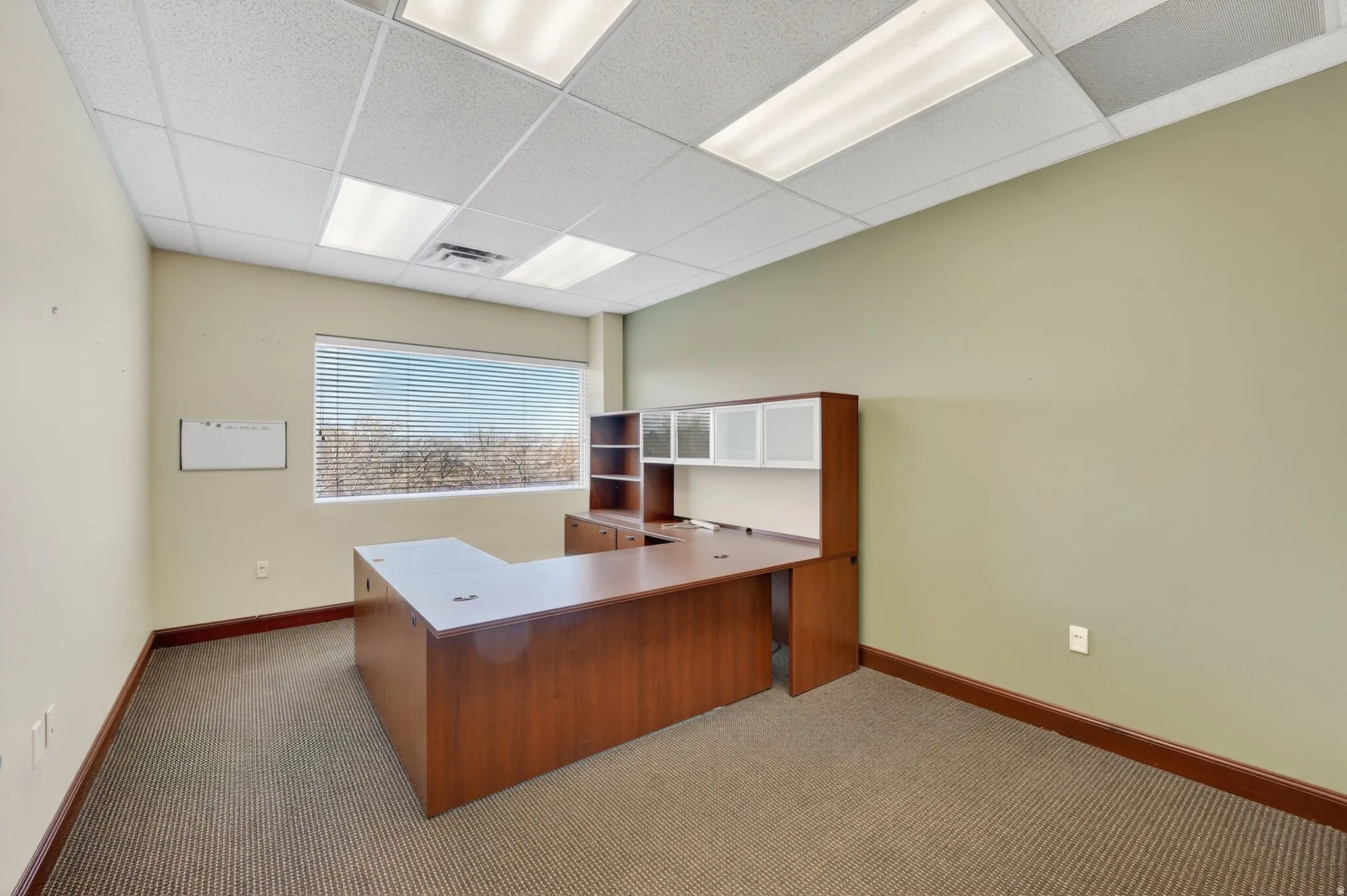 Office with a drop ceiling