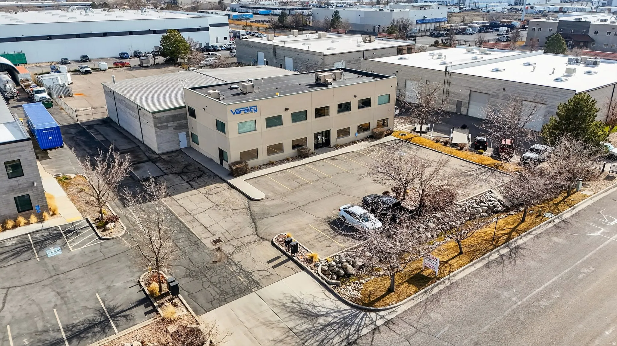 Bird's eye view of an industrial area