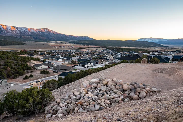 Mountain view with nearby suburban area