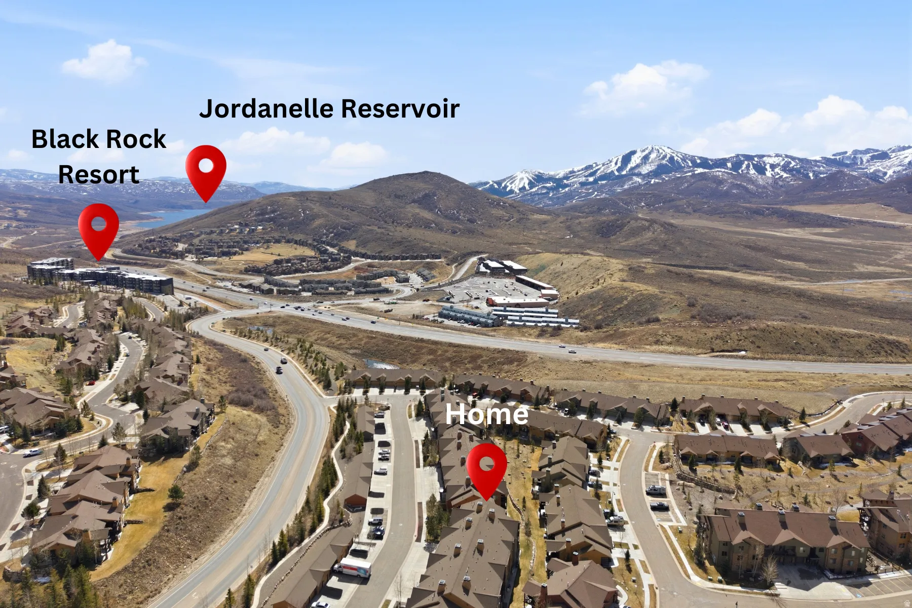 Walking distance to Black Rock Resort and 5 minute drive to Jordanelle Reservoir.  Jordanelle offers some of the best picnicking, camping, boating, fishing, or hiking that you will find in the great state of Utah.