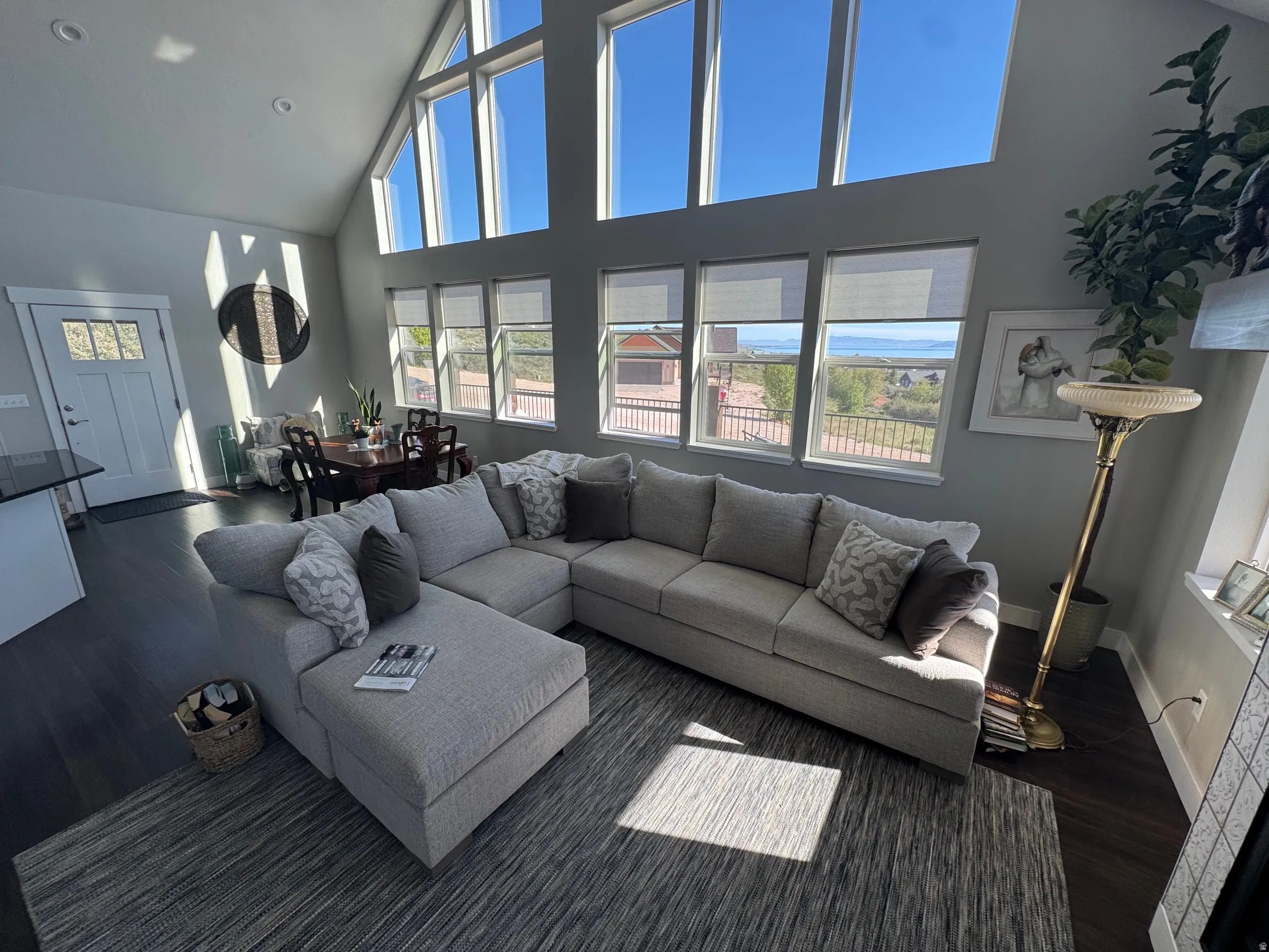 Great room with vaulted ceilings and abundant natural light