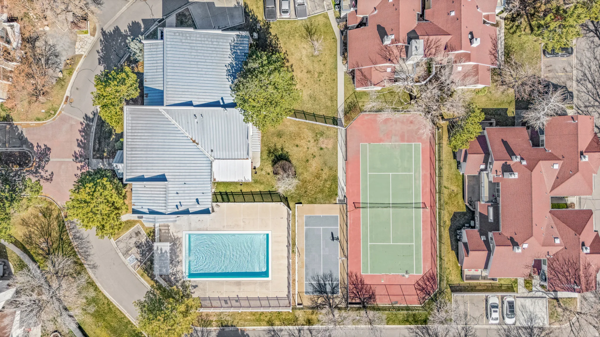 Aerial view of residential area