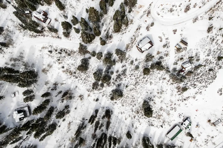 View of snowy aerial view