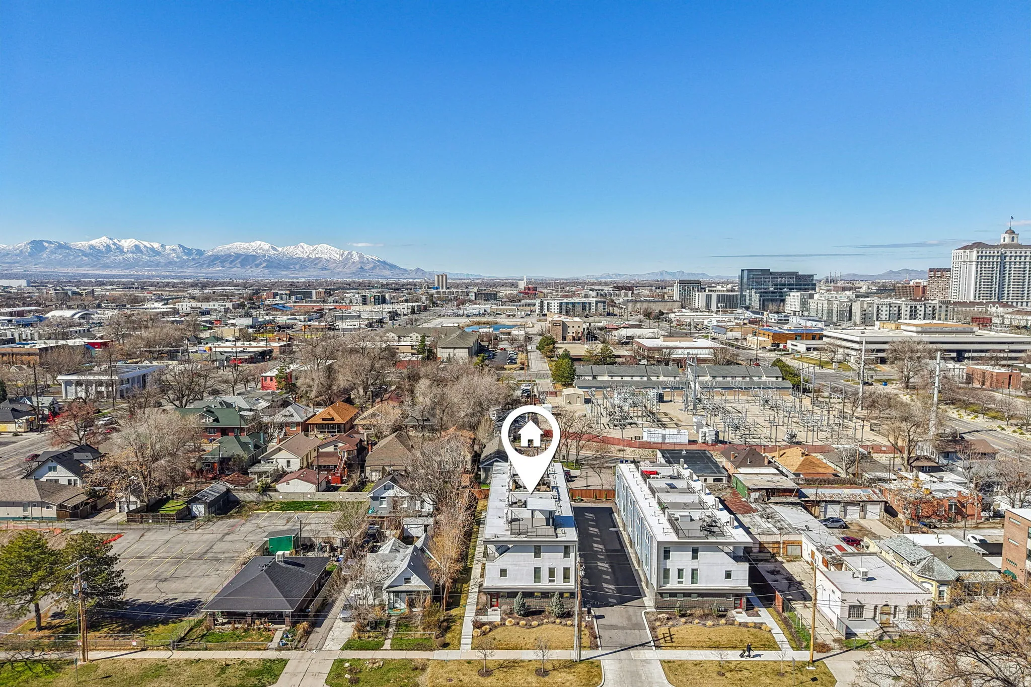 View of urban area featuring a mountainous background
