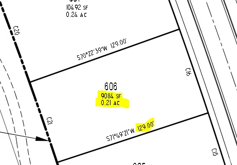 Map showing property parcels